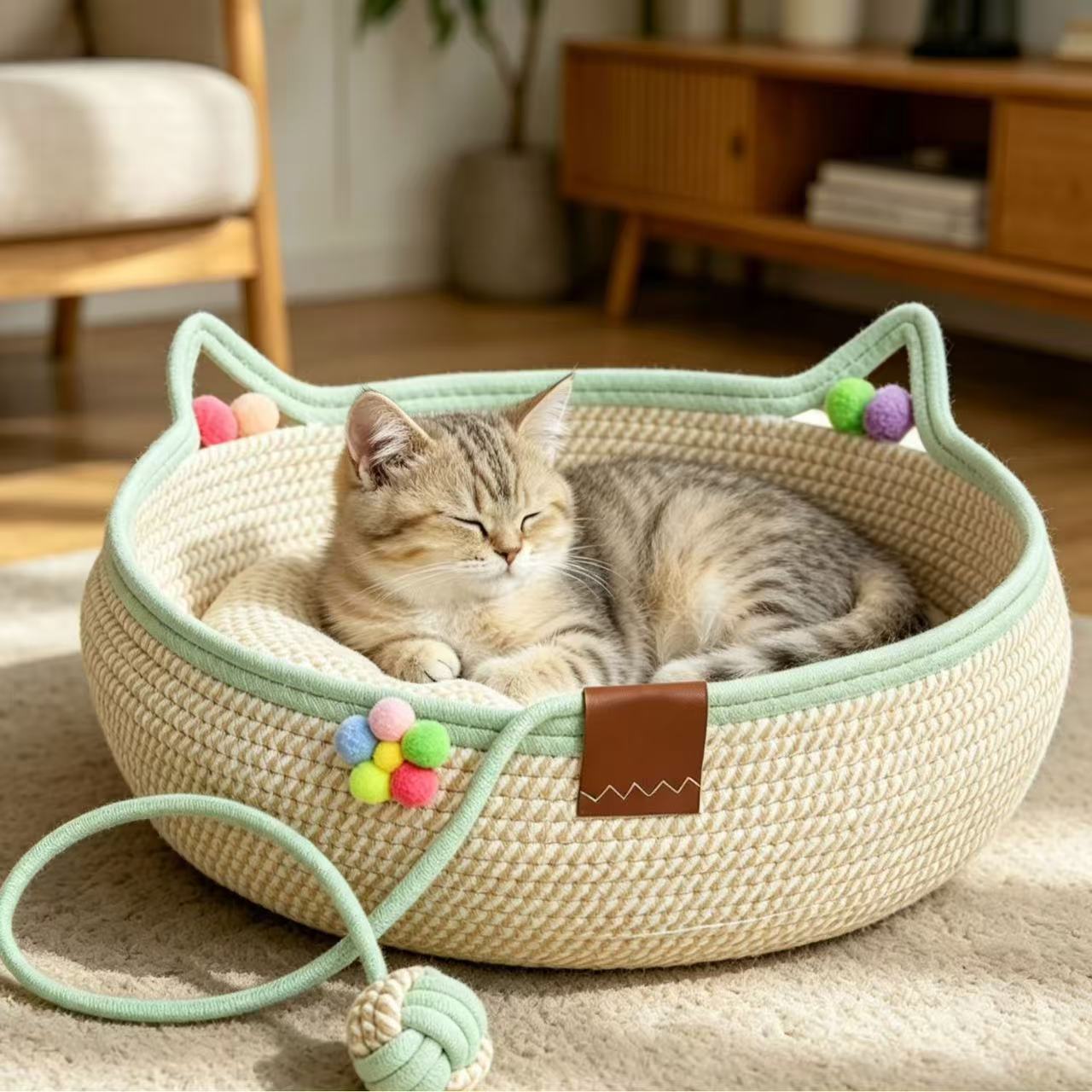 All-in-One Rattan Cat Nest